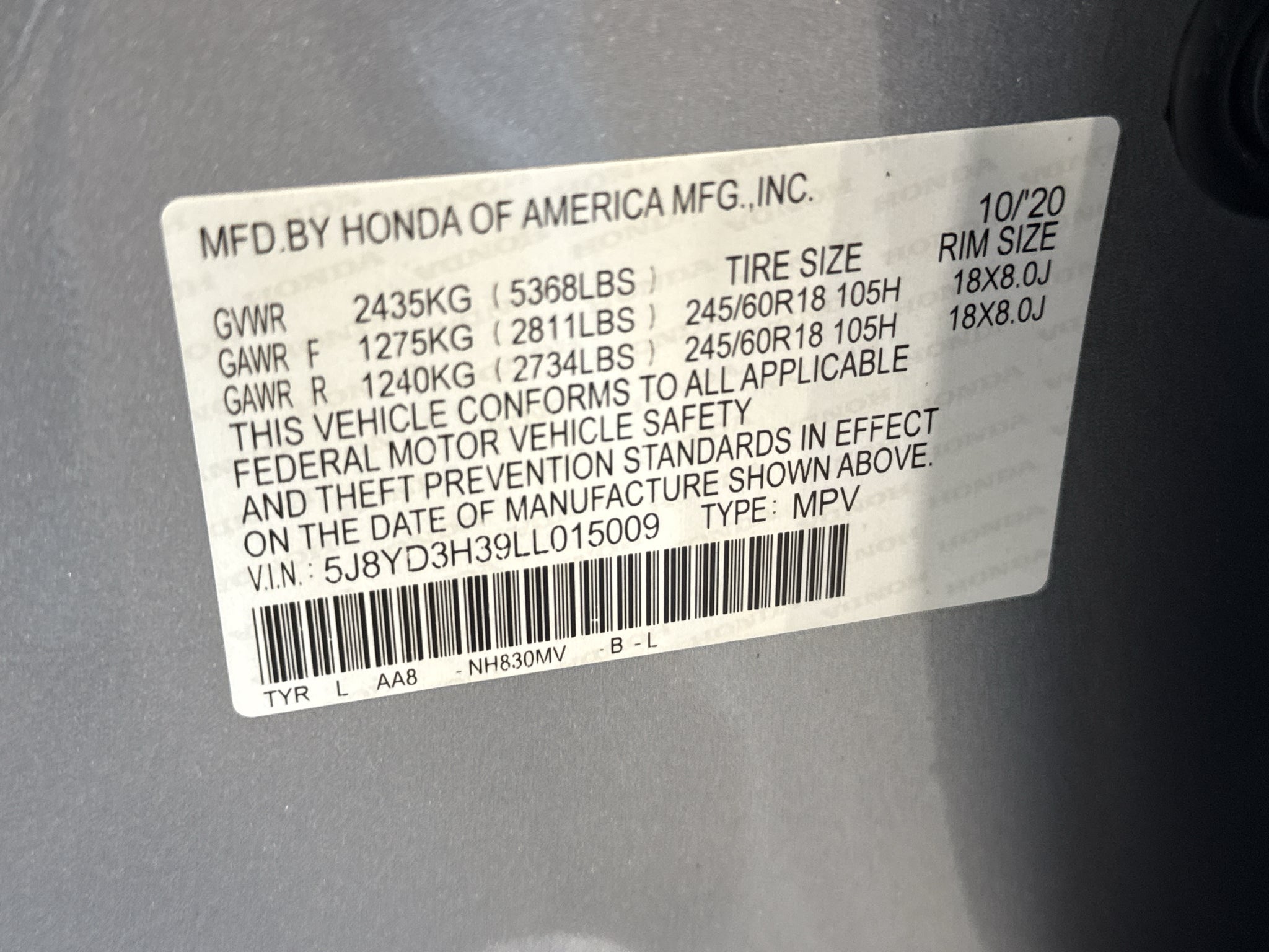 2020 Acura MDX BASE