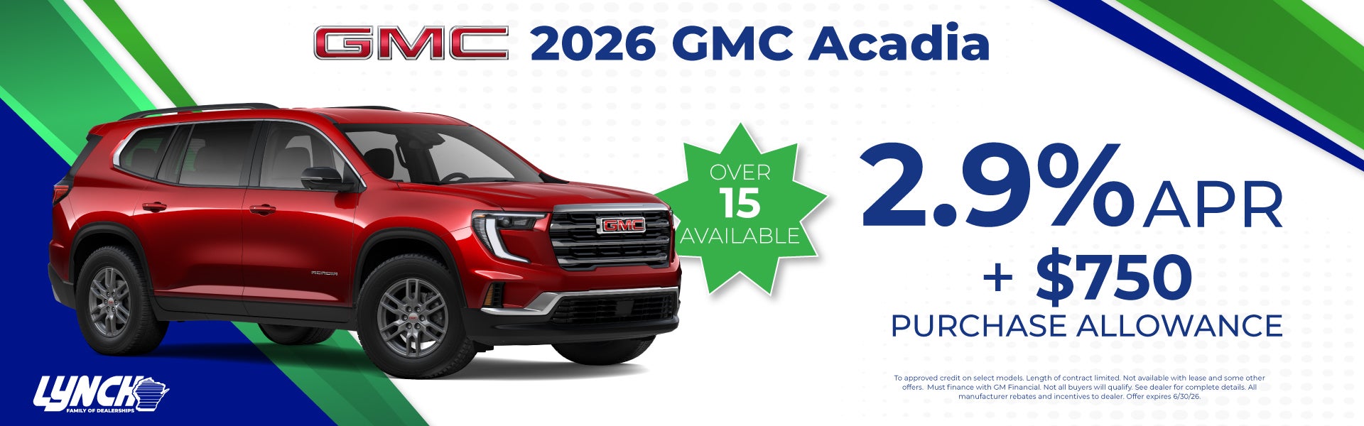 GMC Acadia offer at Lynch West Bend