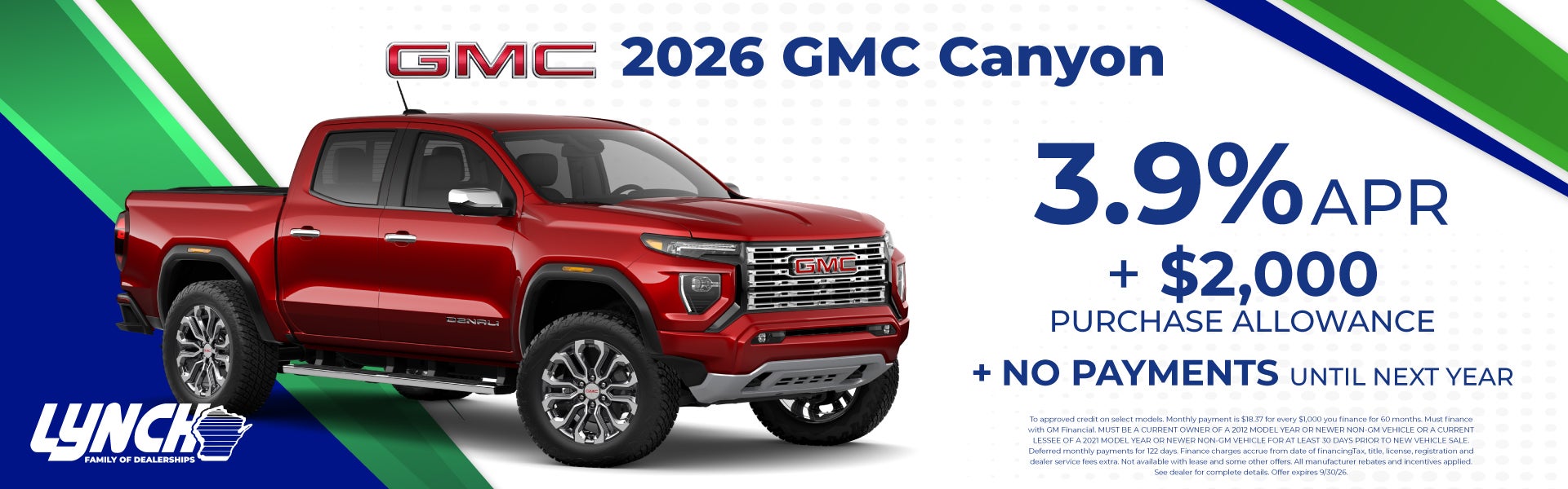 Lynch West Bend GMC Canyon Offer